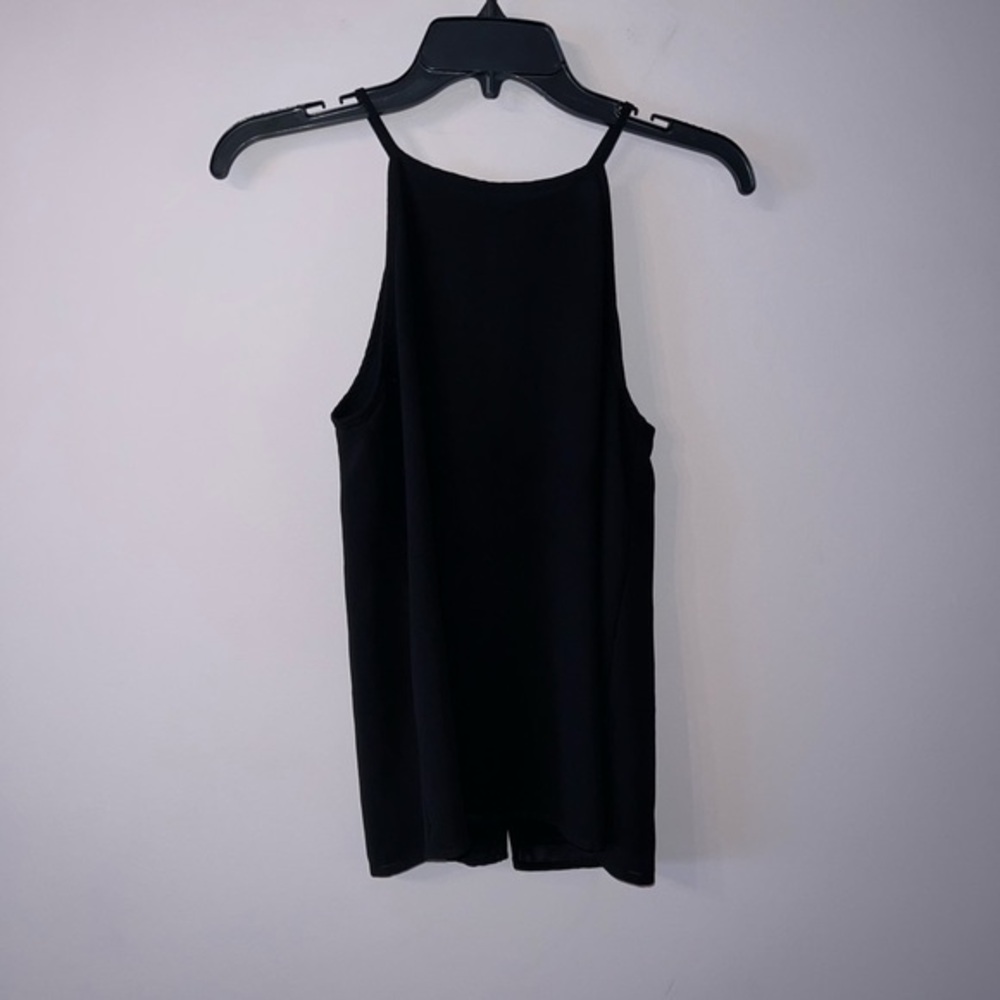 Black tank top blouse with button down back small